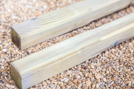 Planed decking rail spindles